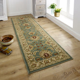 Kendra 45L Green and Cream Runner Traditional Rug - Pendle Village Furniture